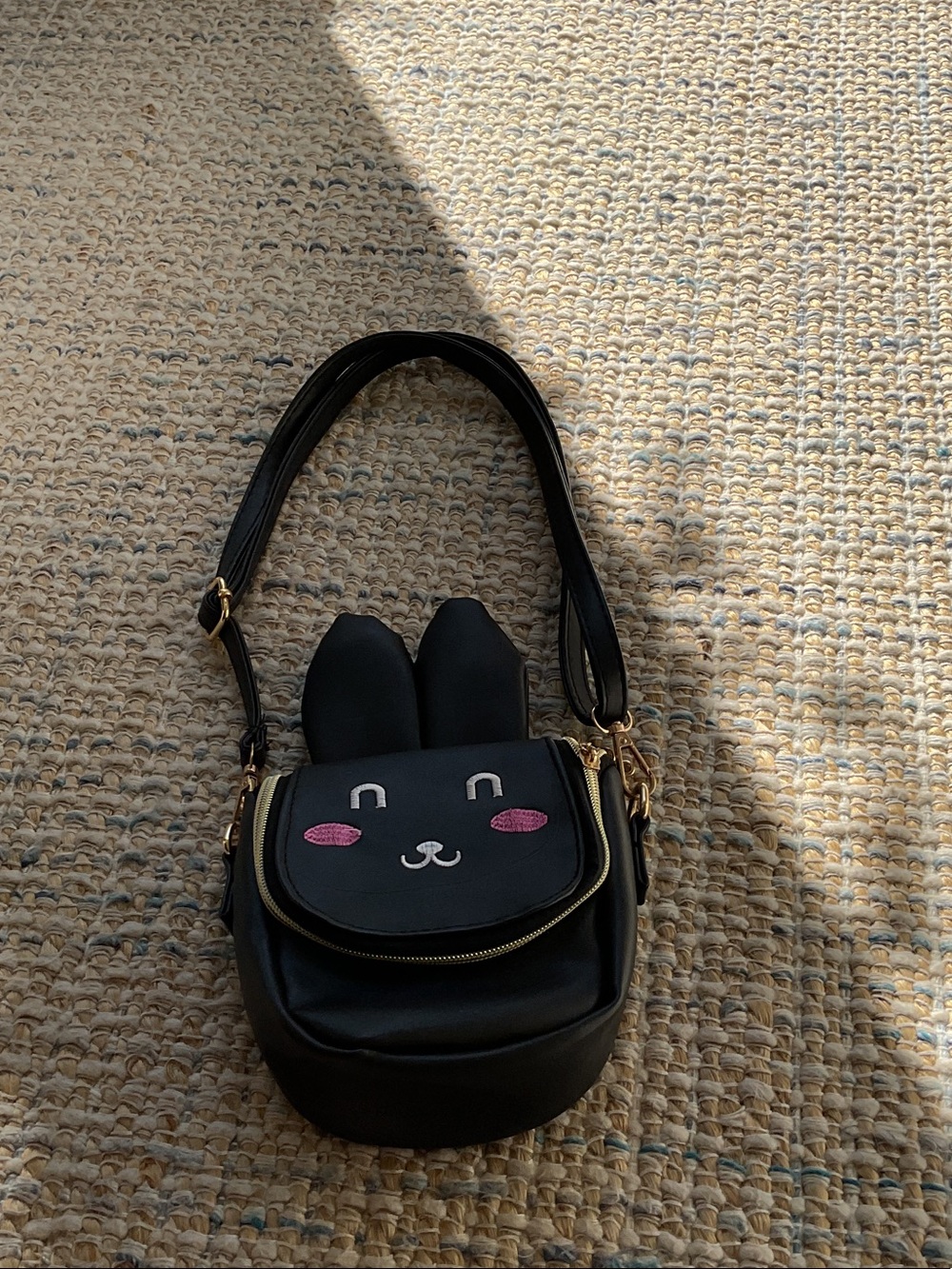 Target Black Bunny Crossbody Bag with Pink Cheeks